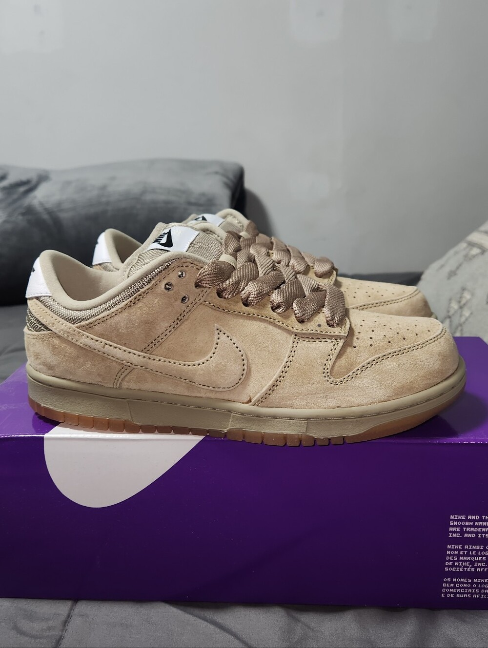 Nike Low-Top Suede Sneakers in Beige/Tan